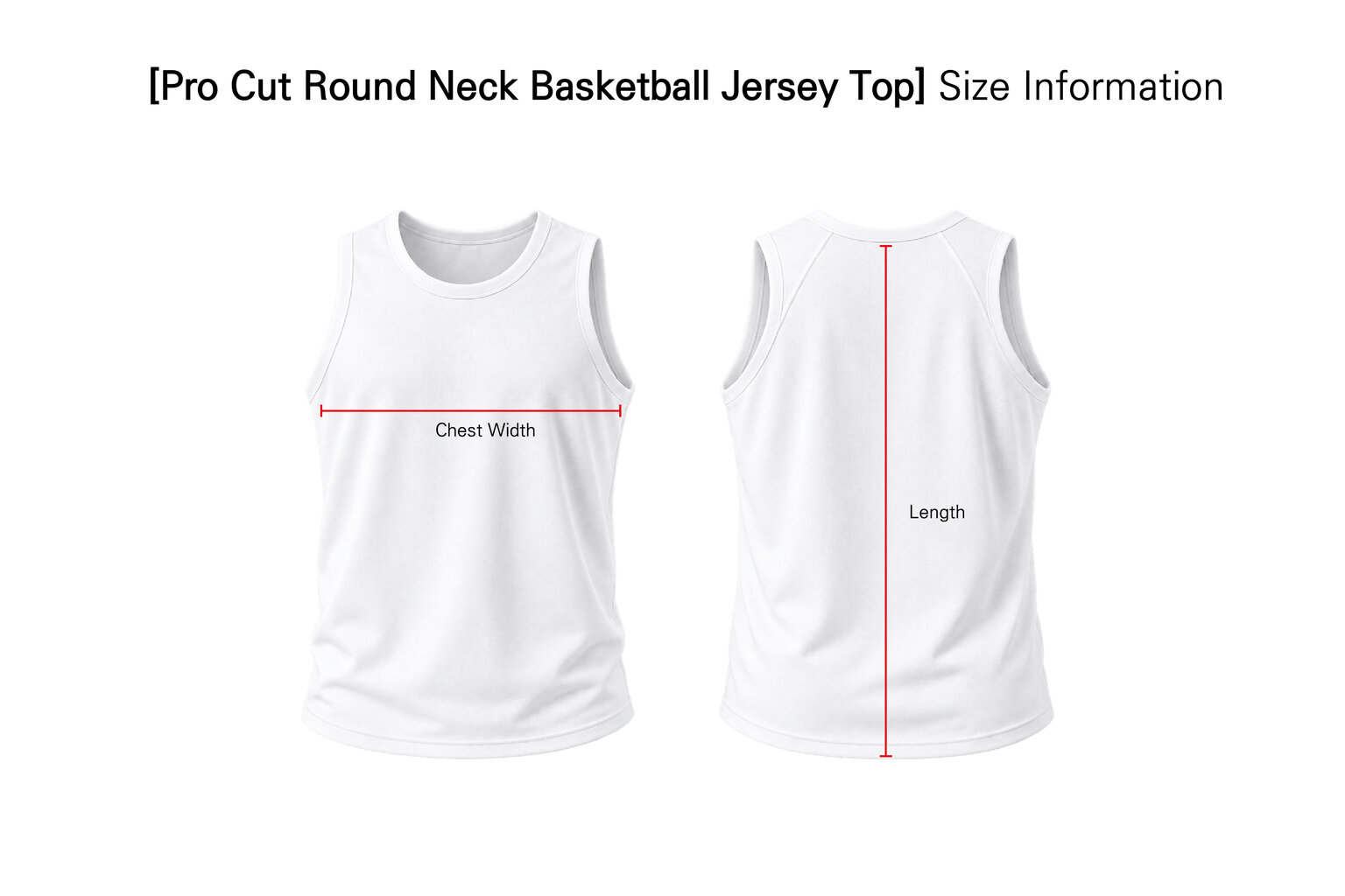Pro-Cut Round Neck Top size information